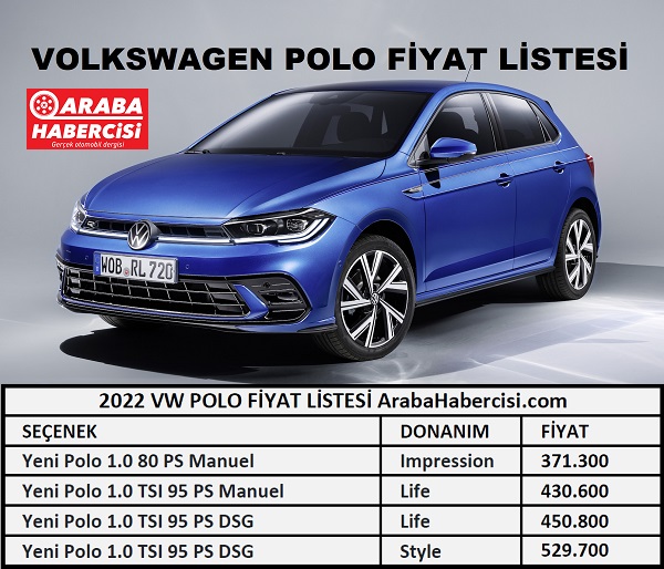 2022 Volkswagen Polo fiyatı Mart. Polo fiyat listesi. 2022 Polo.