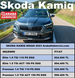 Skoda Kamiq Nisan 2023 Fiyat Listesi