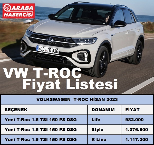 Volkswagen TRoc Fiyat Listesi Nisan 2023. 2023 Volkswagen. 2023 VW