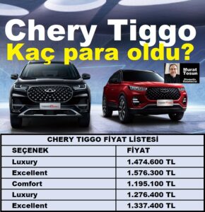 Chery Tiggo Fiyat Listesi Temmuz 2023