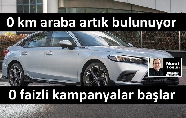 0 km arabalar Ağustos 2023.