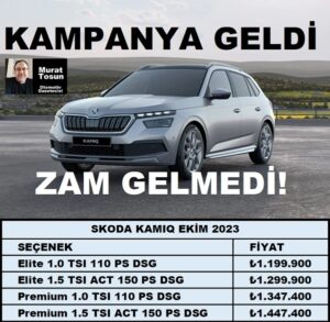 Skoda Kamiq Fiyat Listesi Ekim 2023