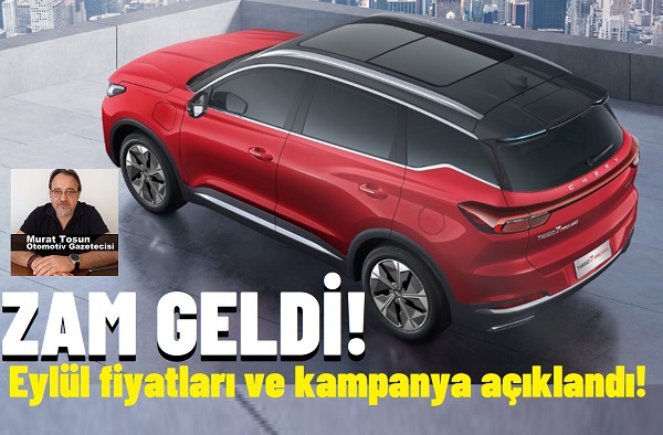 Chery Fiyat Listesi Eylül 2024.